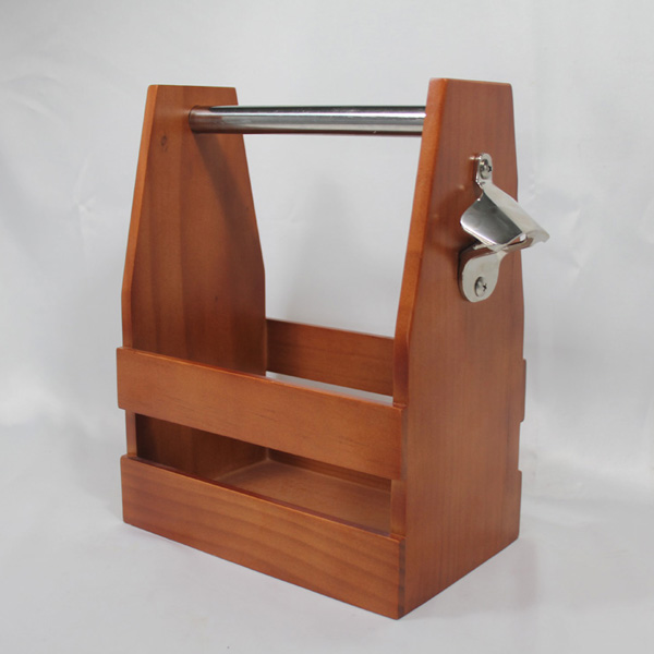 Wood Caddy With Bottle Opener